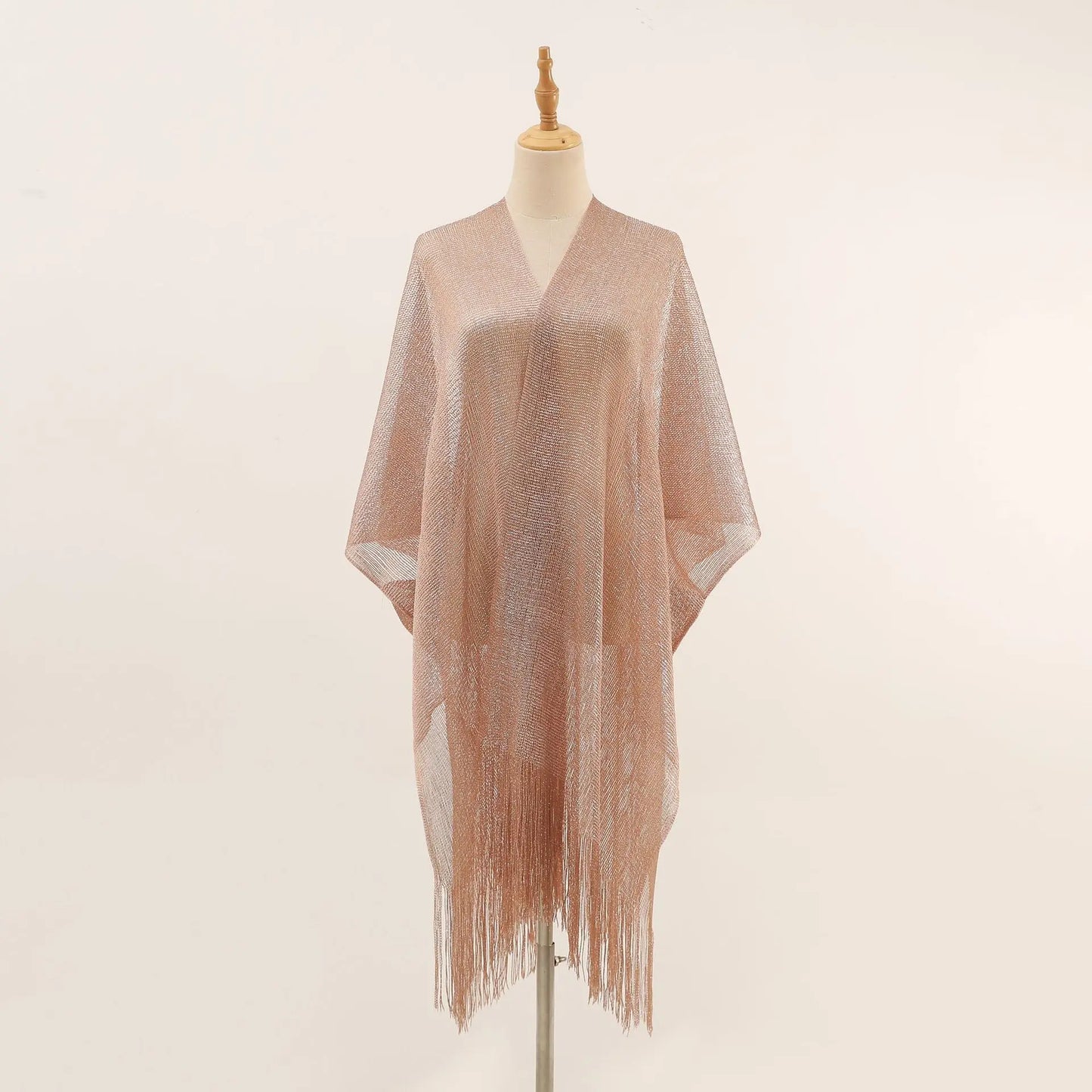 Women Swimsuit Cover Ups Shawl-Collar Caftans Beach Tunic Dress Robe Solid Tassel Pareo Beach Cover-ups