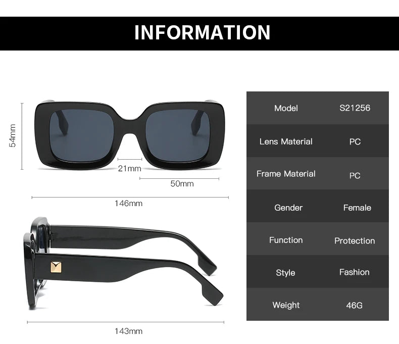 Women's 1/4pcs Set Fashion Small Rectangle Sunglasses  UV400