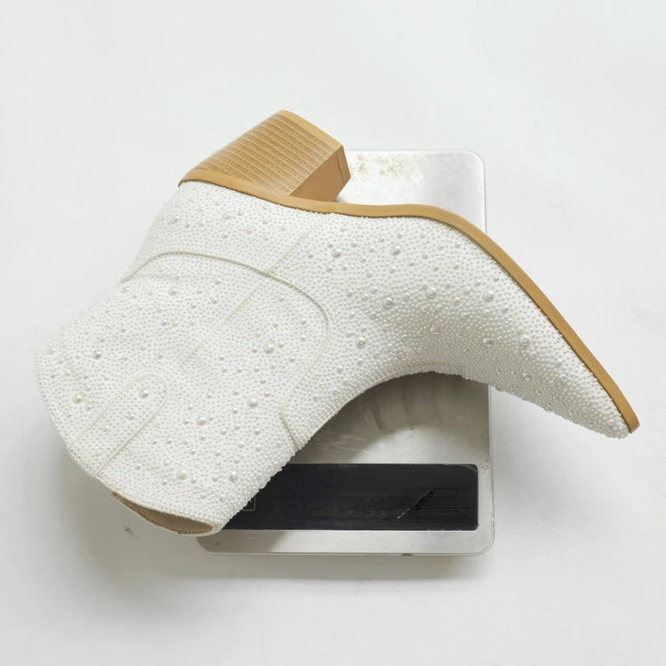 Pearl Pointed Toe Ankle Boots