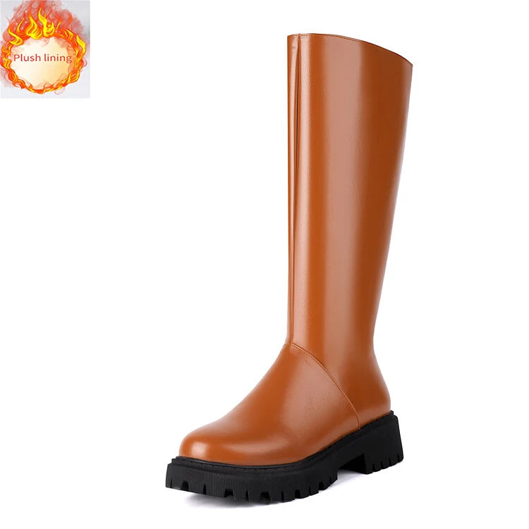 Faux Suede Ankle Boots - 5cm Flat Heel with Belt Buckle Detail