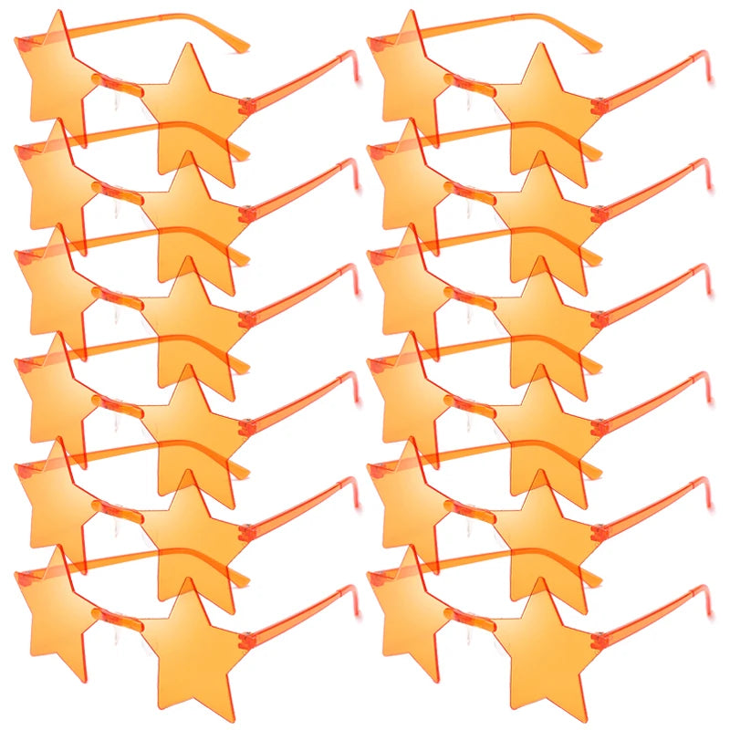 Women's 12/16 Pack Rimless Star Shaped Sunglasses Set