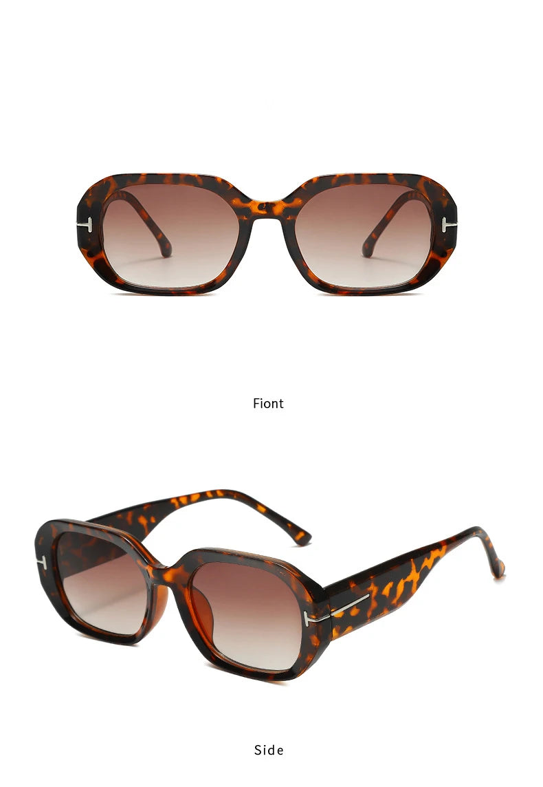 Women's Retro Rectangle Sunglasses - Vintage Small Frame Classic Eyewear
