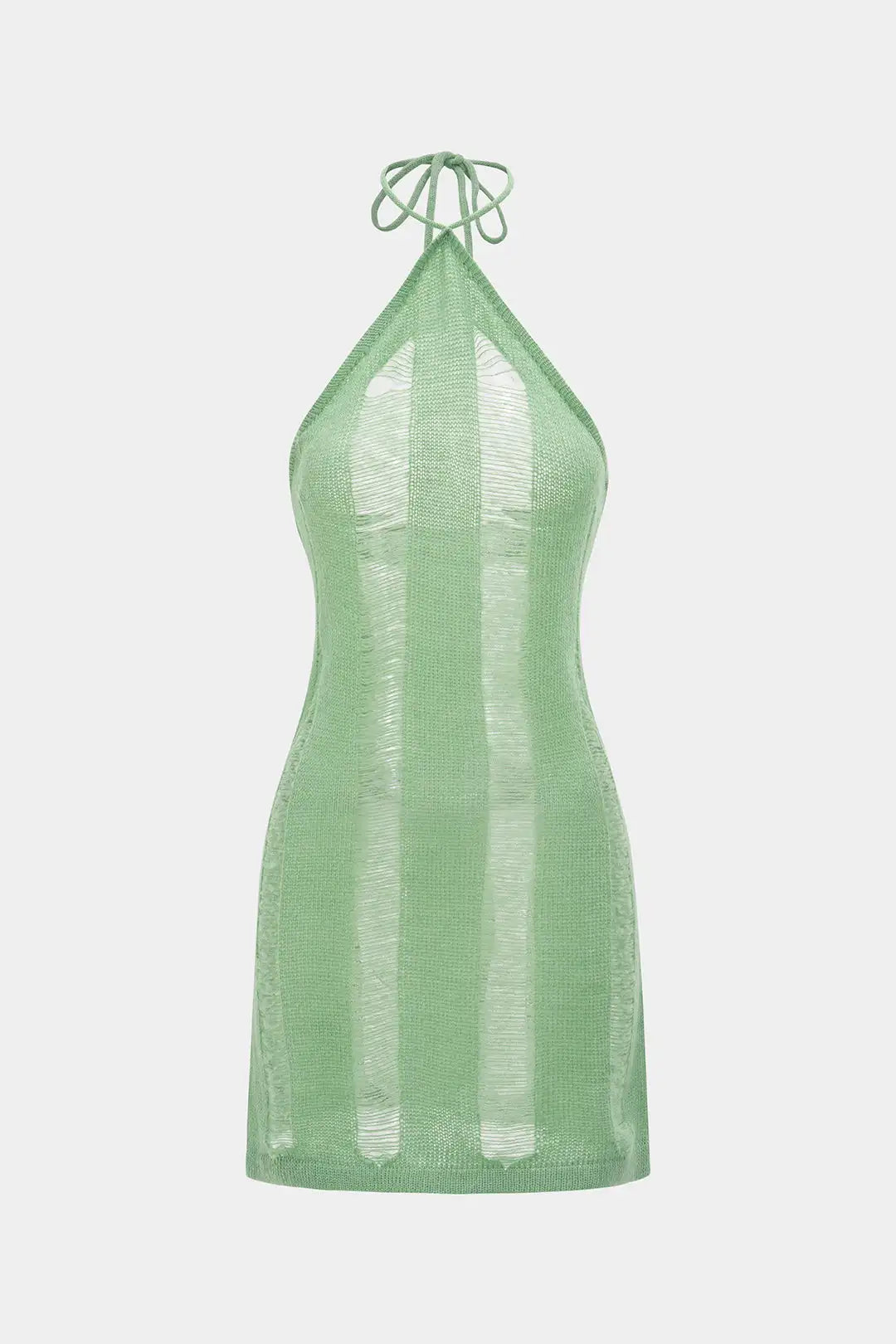Women's Knit Cut Out Tie-Back Sleeveless Mini Dress