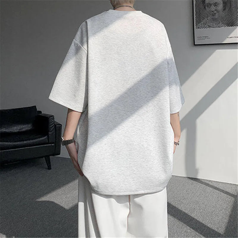 Men's Summer Half Sleeve Print Round -Neck Loose Casual T-Shirt