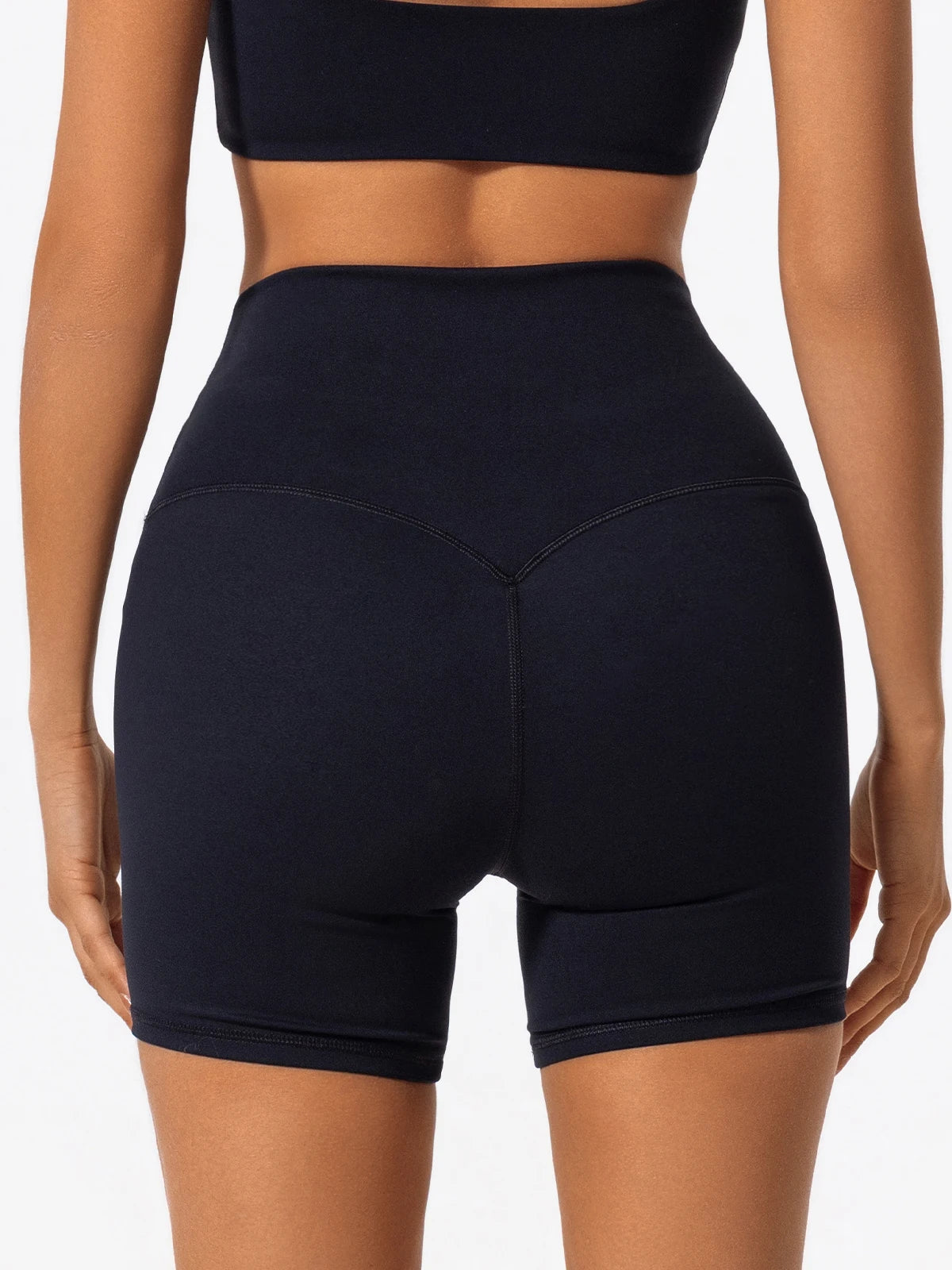 Cross Waist Gym Shorts - High Waist Breathable Cycling Yoga Shorts