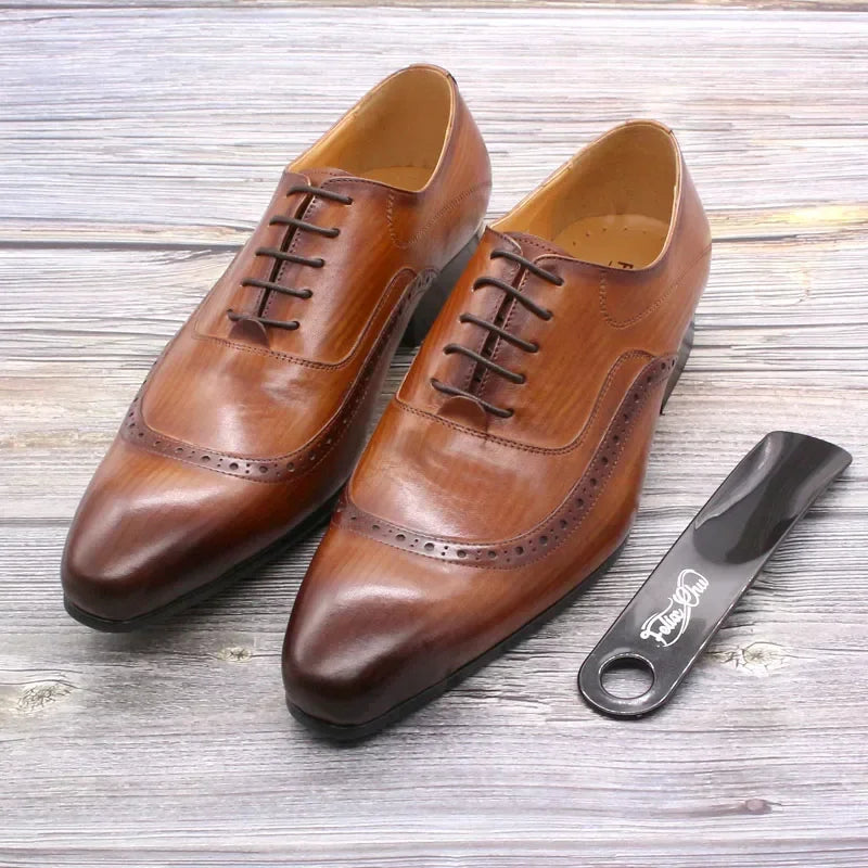 Men's Genuine Leather Oxford Brogues - Italian Style