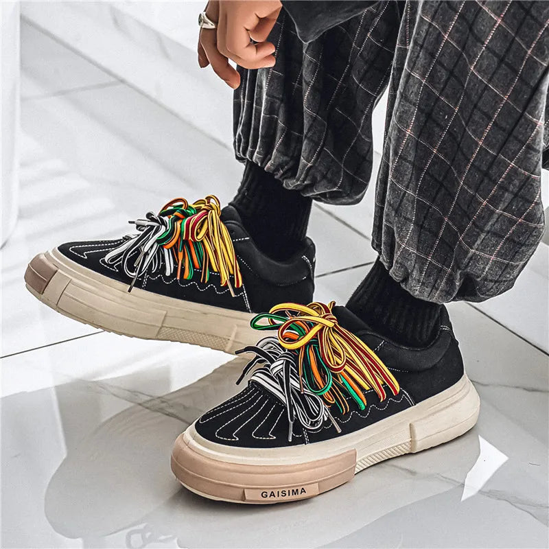 Men's Casual strap Design  Skateboard Trainers Sneakers