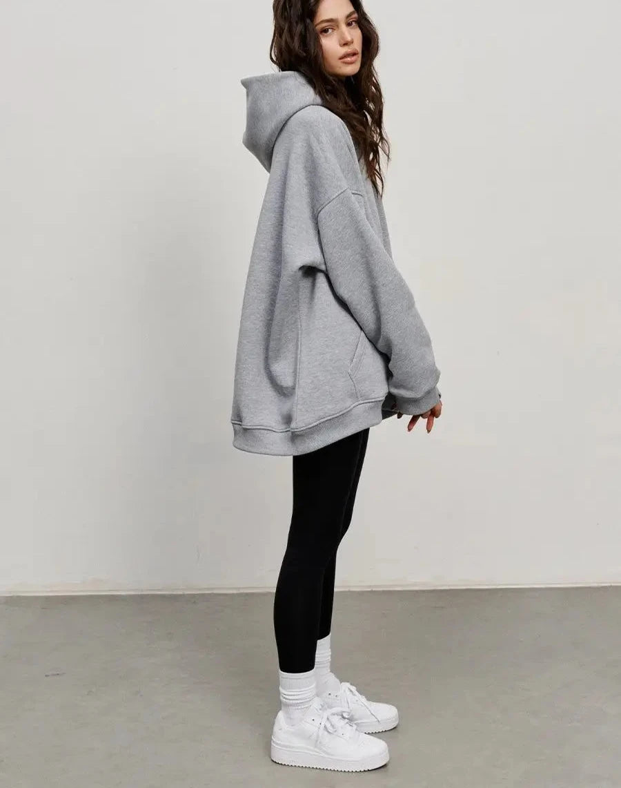 Women's  Oversized Fleece Pullover Hoodie