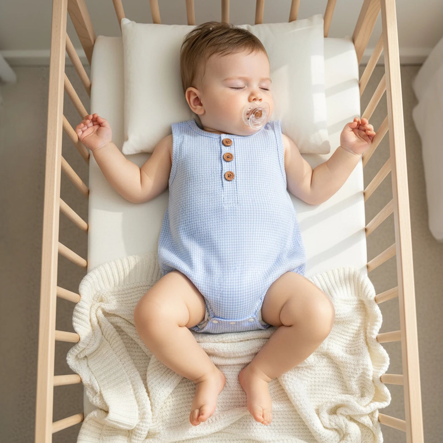 Baby Romper - Plaid Button-Down Sleeveless Jumpsuit (Unisex)