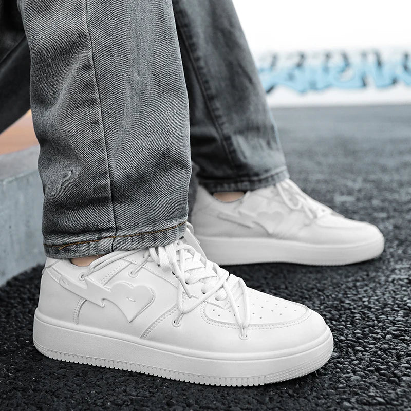 Men's Casual Creative Heart Tennis Sport Running Skateboard  Sneakers Walking Jogging Trainers
