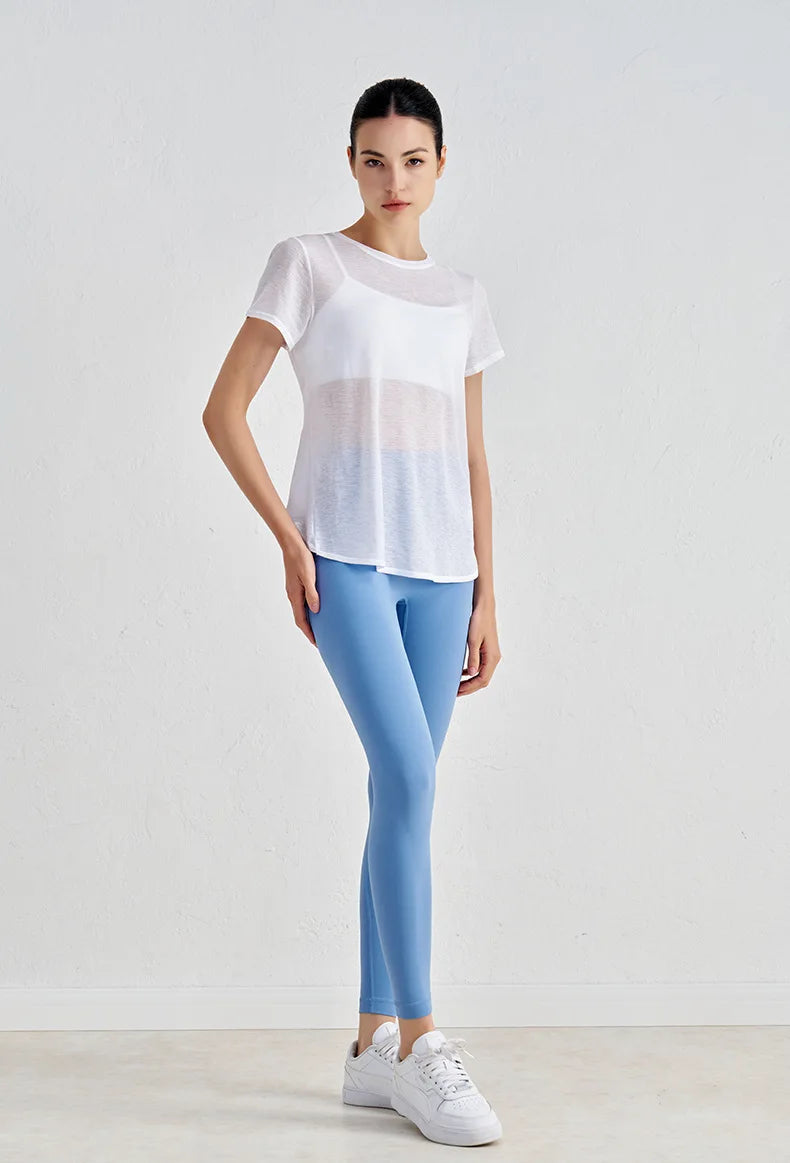 Polyester Sports T-Shirt - Breathable Yoga Running Fitness Top Plus Size