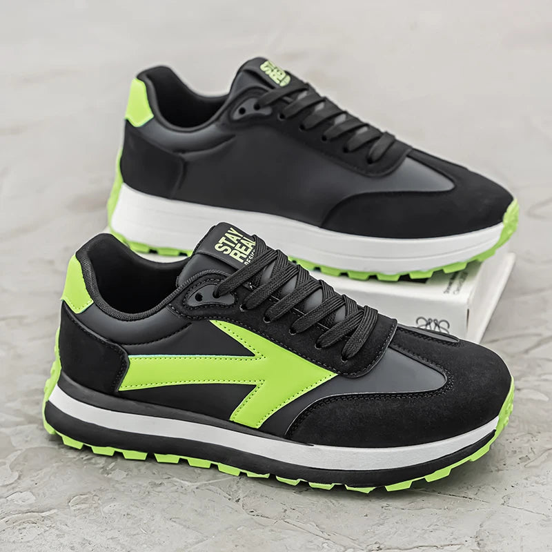 Men's Casual Sneakers Breathable Running Sport Shoes Tennis Sneakers Lace Up Platform Trainers Shoes