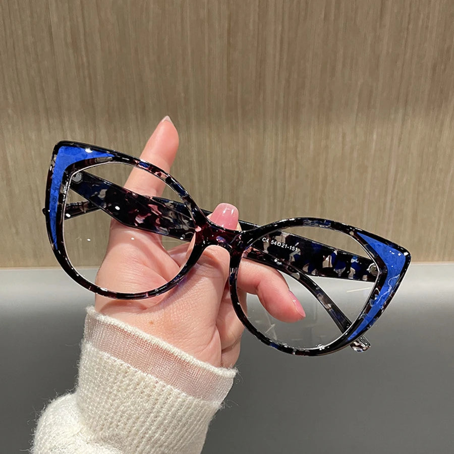 Cat Eye Blue Light Blocking Glasses - Large Frame Fashion Eyewear for Women & Men