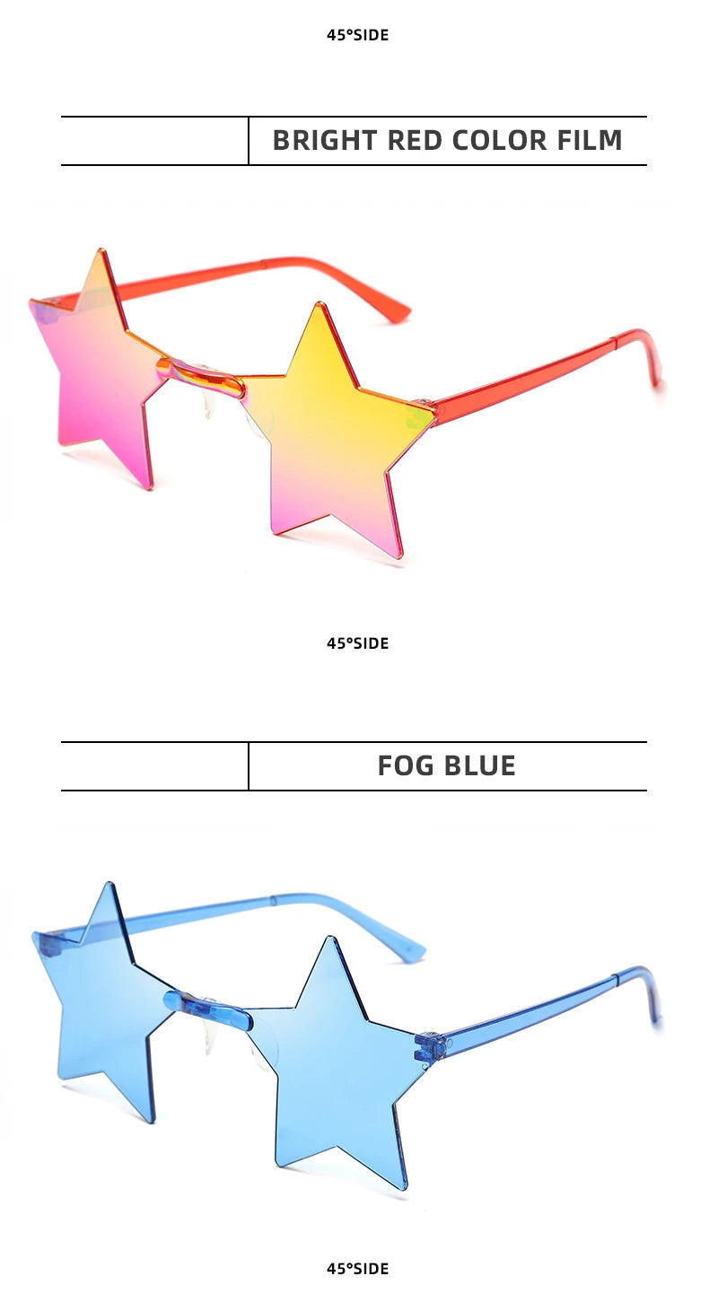 Women's 12/16 Pack Rimless Star Shaped Sunglasses Set