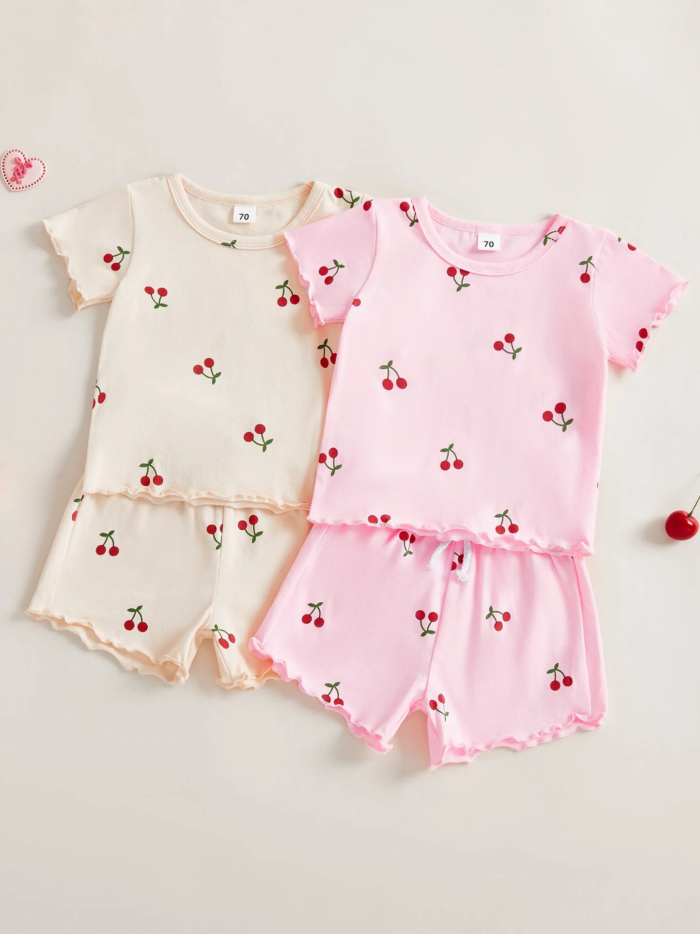 Baby Girls' Cherry Print Top & Shorts Set