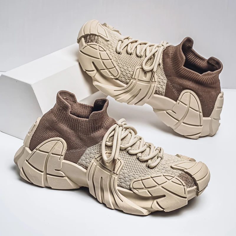 Men's Sports Mesh Sneakers Slip On Comfortable Lace Up Sneakers