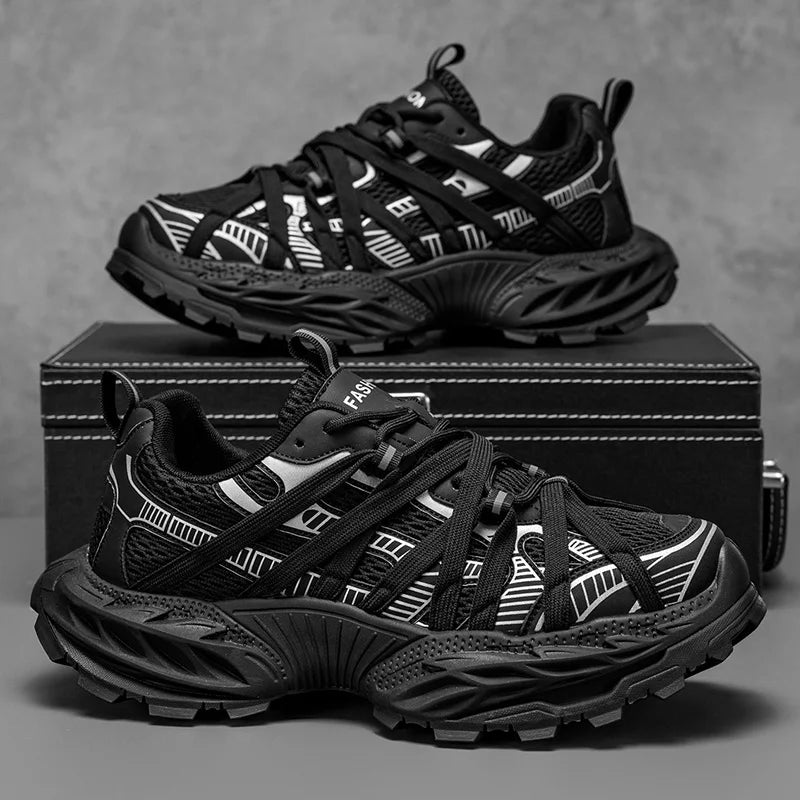 Men's Platform Strap Design Sneakers - High-Quality Sports Shoes