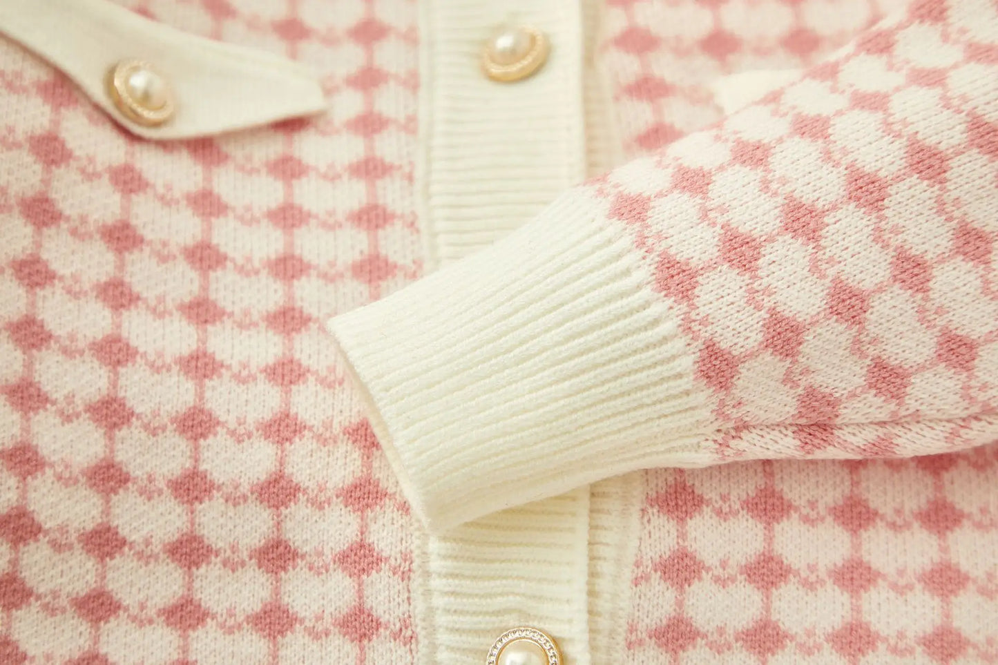 Girls Winter Knitted Cardigan & Skirt Set – Checkered Plaid