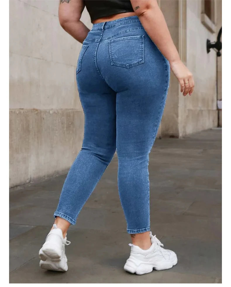 Women's Plus Size High Waist Stretch Denim Jeans