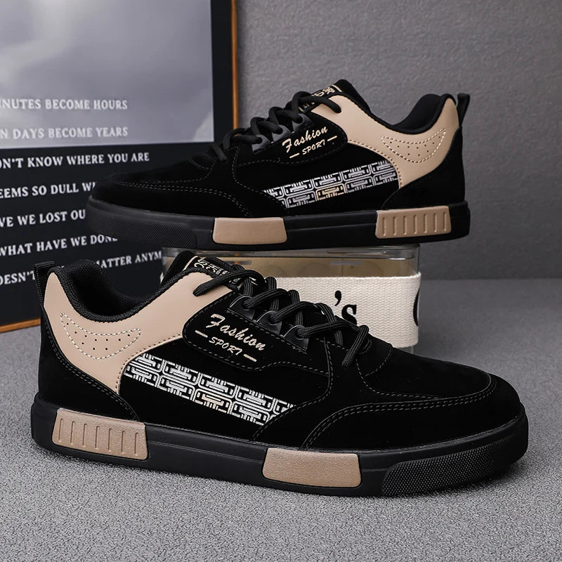 Men's Casual Flat Sneakers - Simple Design Trainers