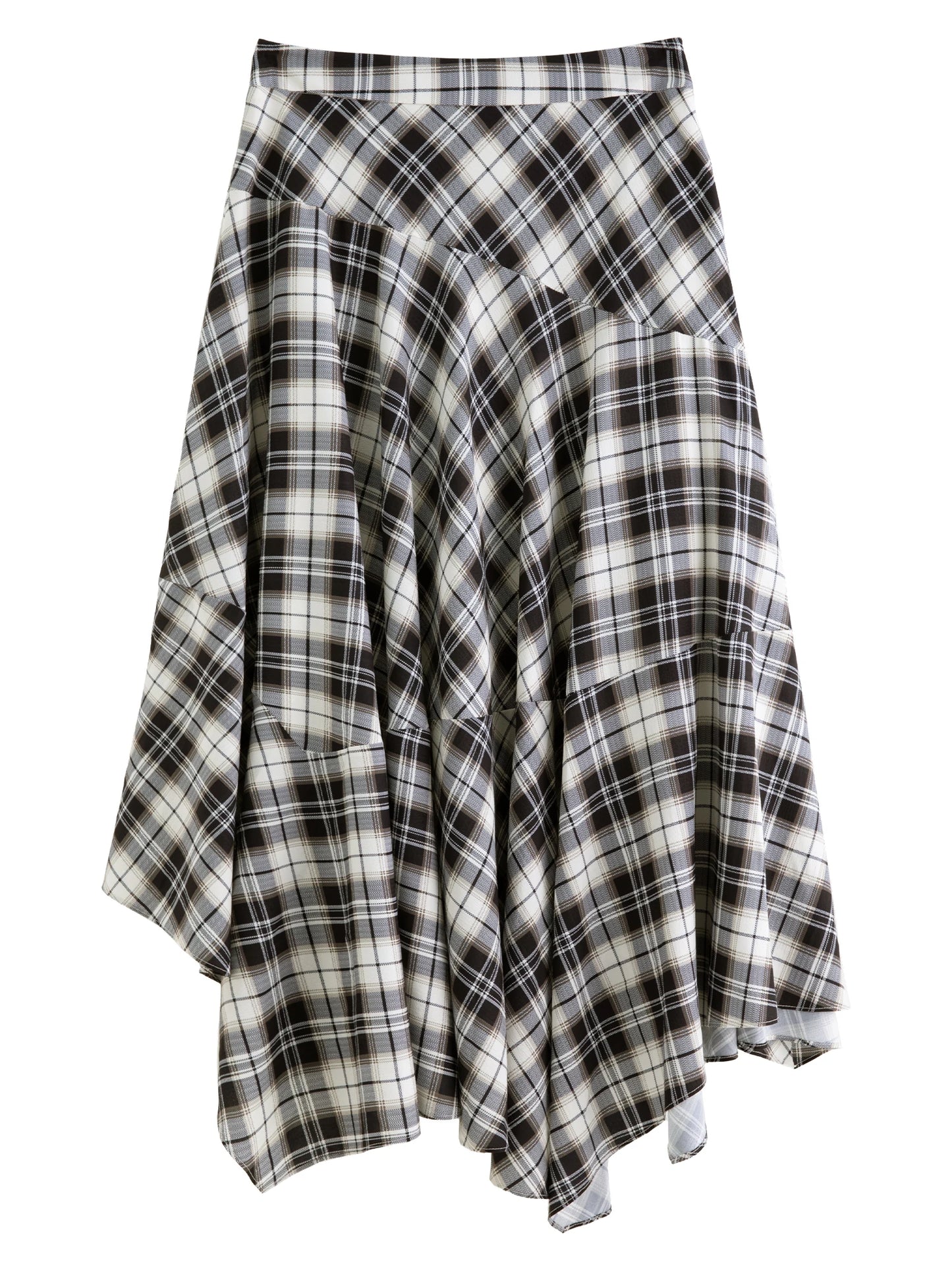 Checkered A-Line Maxi Skirt