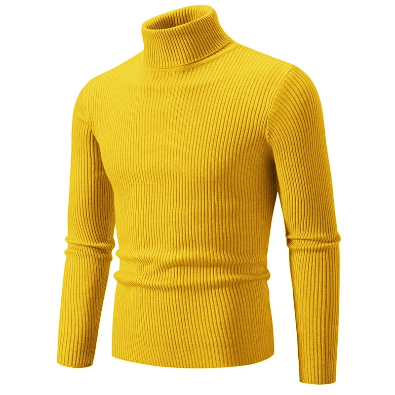 Men's Slim Fit Turtleneck Sweater - Warm Knitted Pullover
