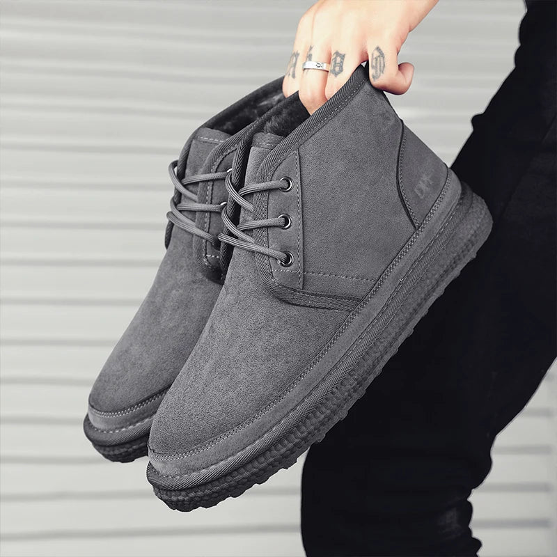 Men's Winter Snow Boots - Waterproof Fur-Lined Chelsea Boots