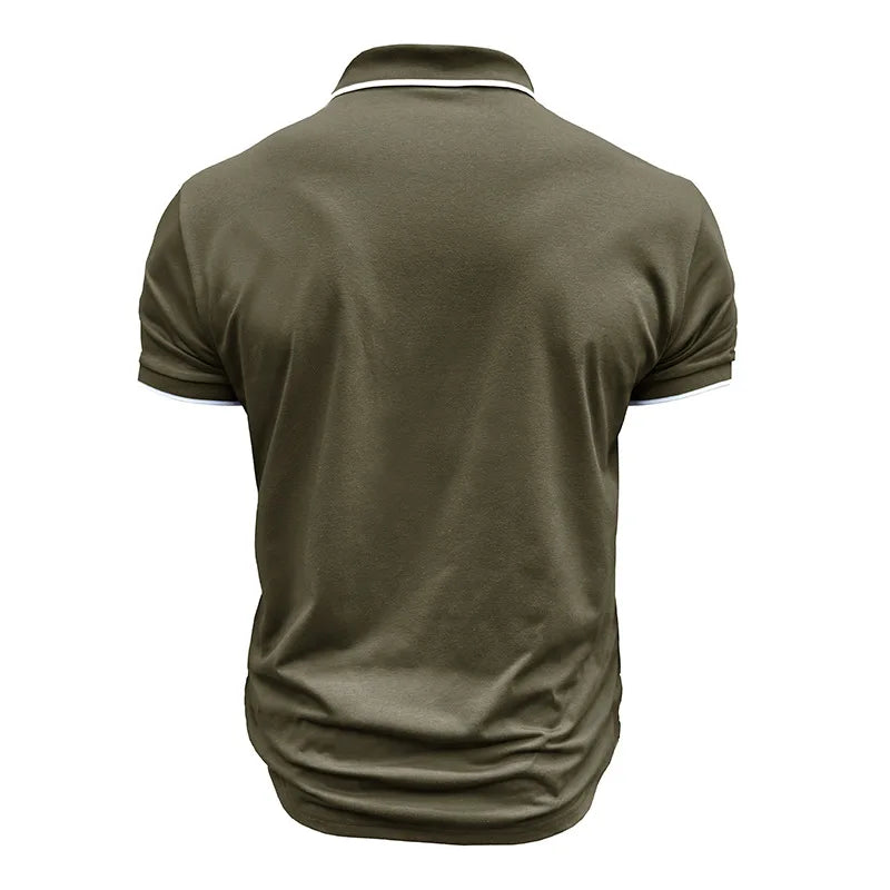 Men's Summer Smart Casual  Turn Down Collar Short Sleeve Polo Shirt