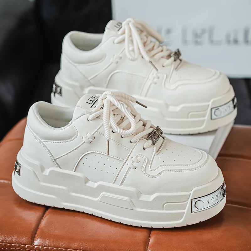 Men's Platform Sneakers - Metal Detail Sports Trainers