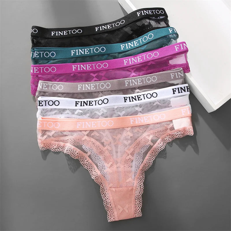 4-Pack Lace Hollow Out Thongs - Women's Floral Low-Waist Breathable Underwear