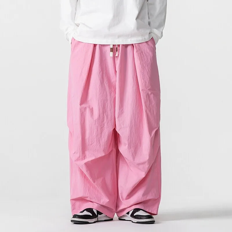 Men's Spring Summer Loose Harem Wide Leg Trousers