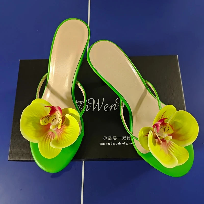 Women's Butterfly Flip Flops - High Heel Beach Sandals