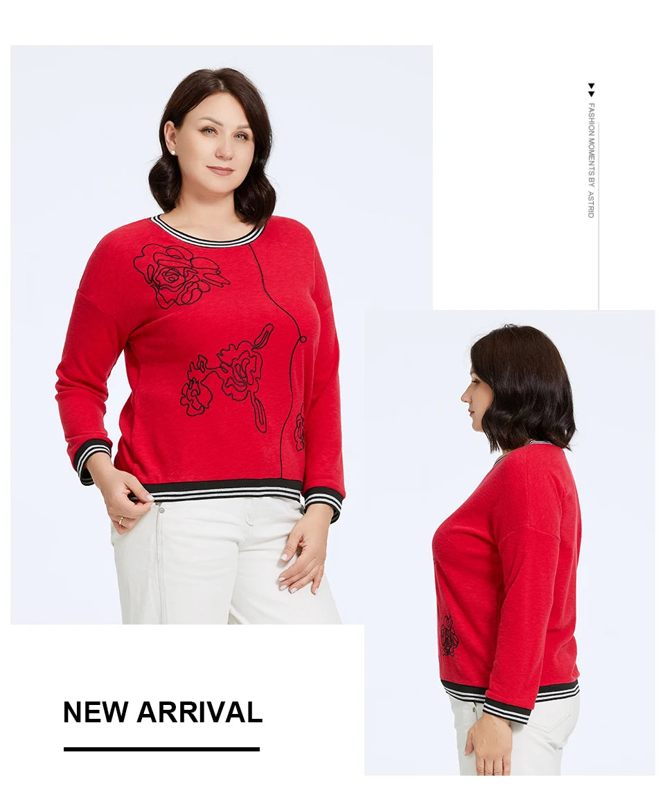 Women's Oversized Flower Embroidery Knitted Jumper