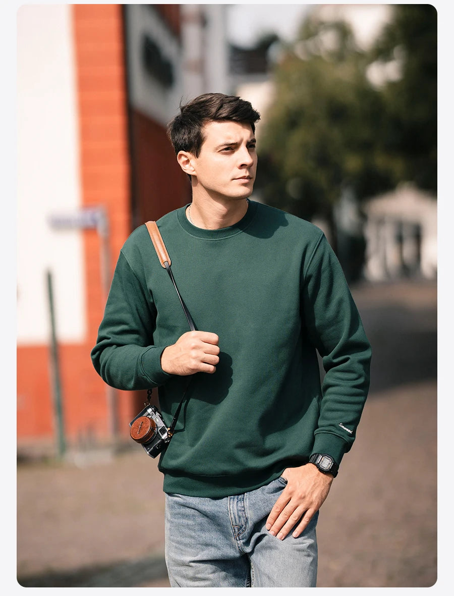 Men's 460gsm Warm Fleece Fabric Casual Quality Pullover Sweatshirt