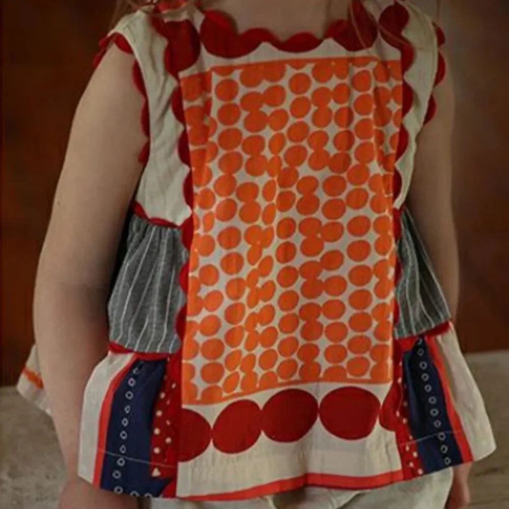 Girls' Dress Summer Children's Round Neck Sleeveless Geometric Multicolour Comfortable Casual Dress