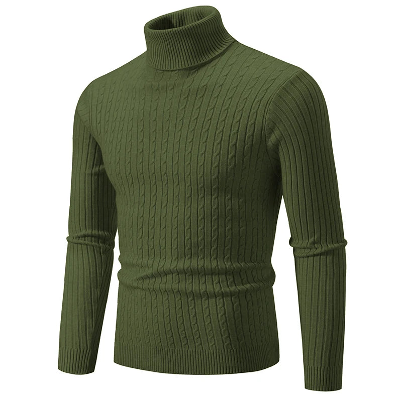 Men's Slim Fit Autumn Winter  Knitted Pullover Turtleneck