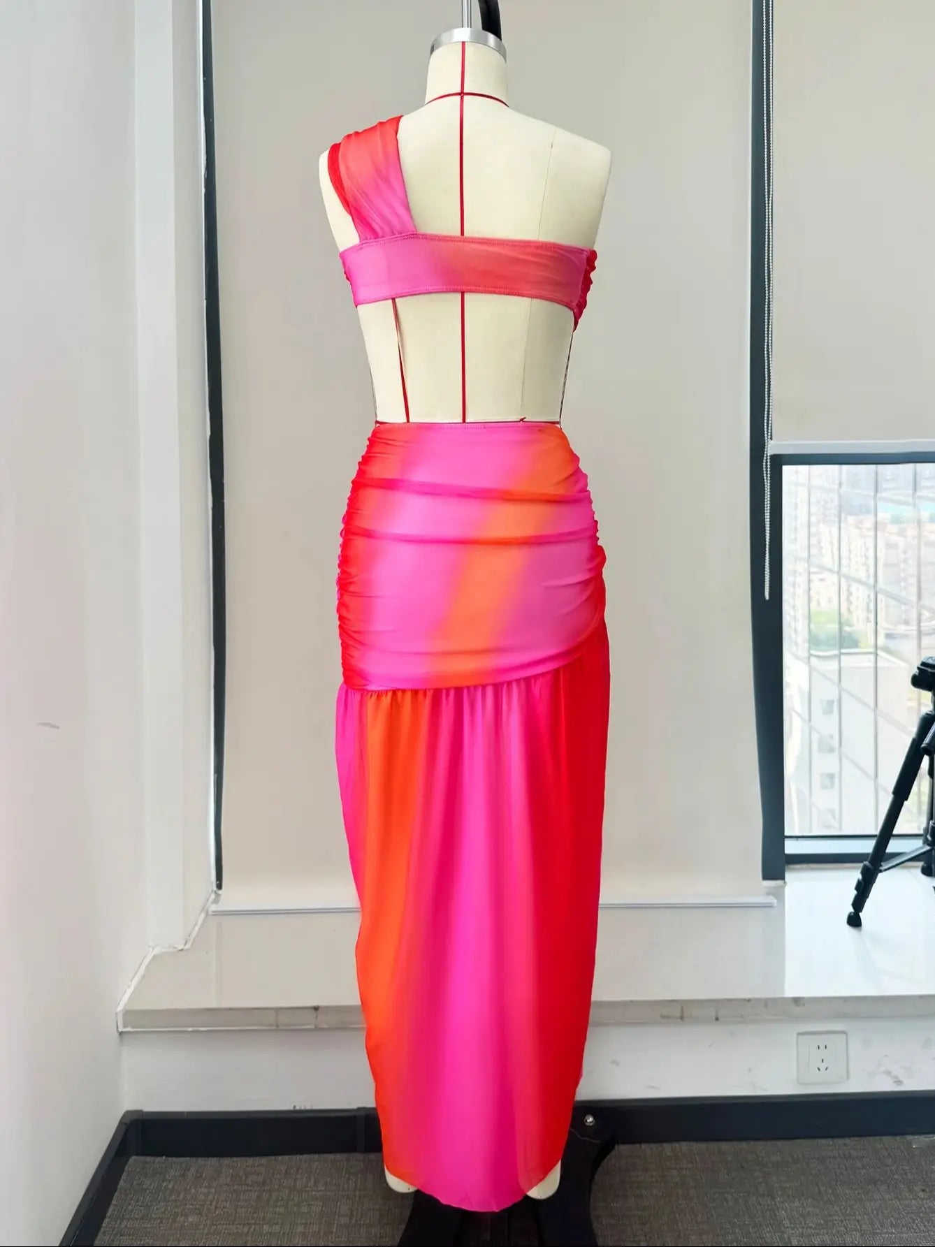 Women's One Shoulder Skirt Summer Semi-sheer Party Elegant Slim Beach Dress