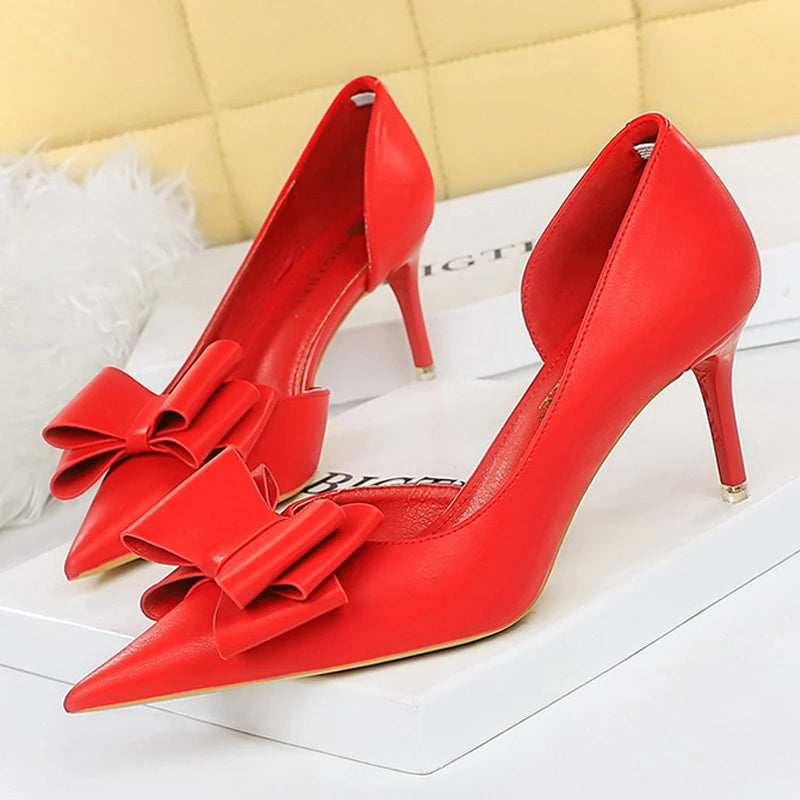 Bowknot Stiletto Heel Pumps