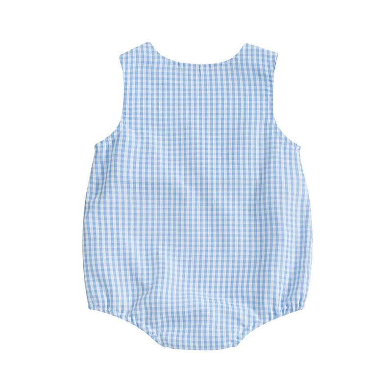 Baby Golf Cart Embroidery Tank Jumpsuit - Sleeveless Crewneck Romper (0-18M)