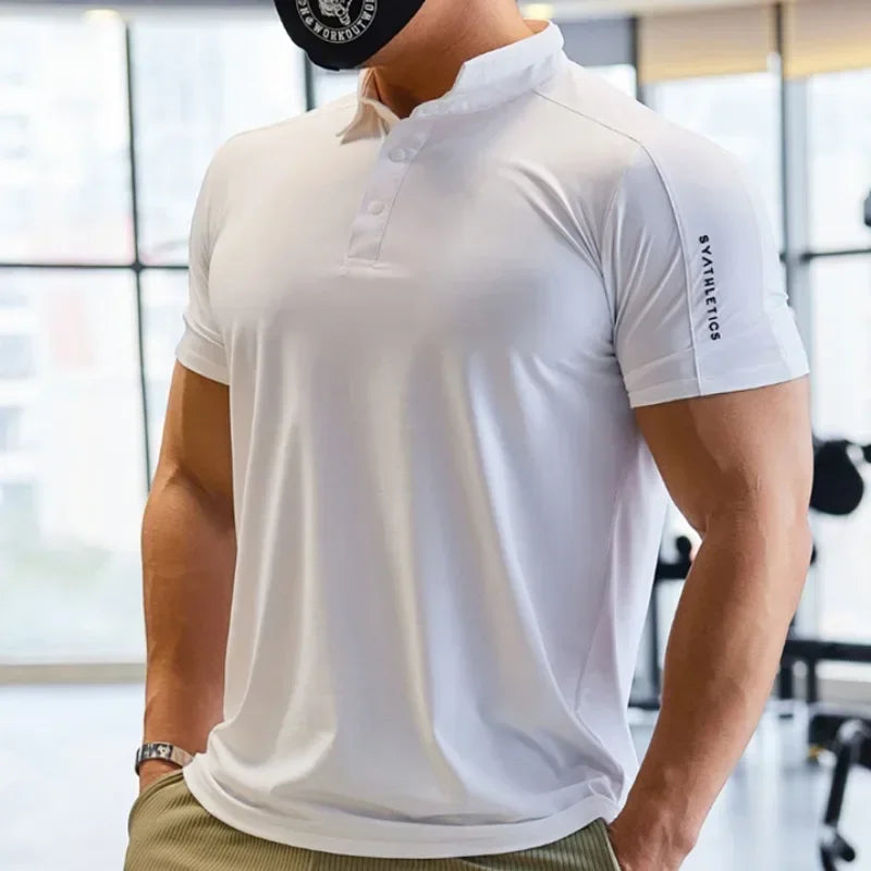 Men's Running Top Muscle Fit Short Sleeve Jogging Compression Fitness Workout T-shirt