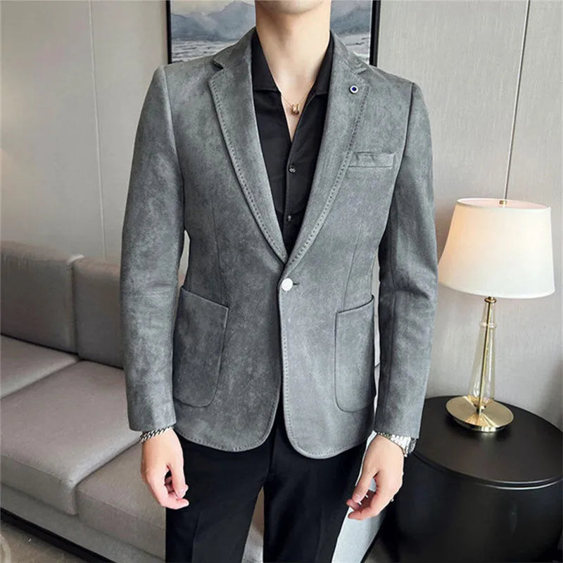 Men's Slim Fit Smart Casual Blazer - Wedding Office Suit Jacket