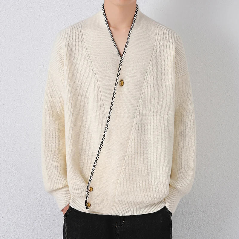 Men's V-Neck Knit Pullover Sweater