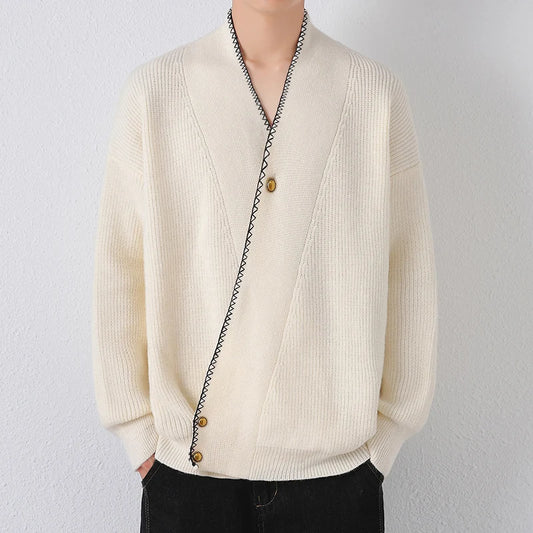 Men's V-Neck Knit Pullover Sweater