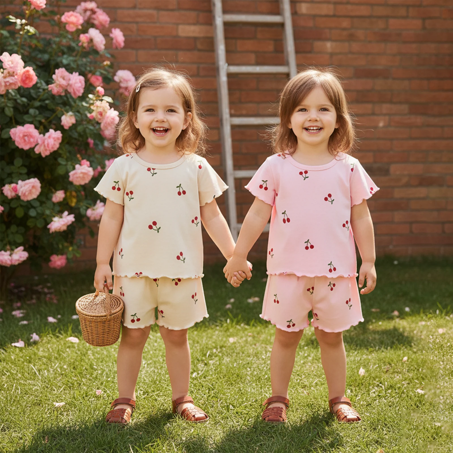 Baby Girls' Cherry Print Top & Shorts Set