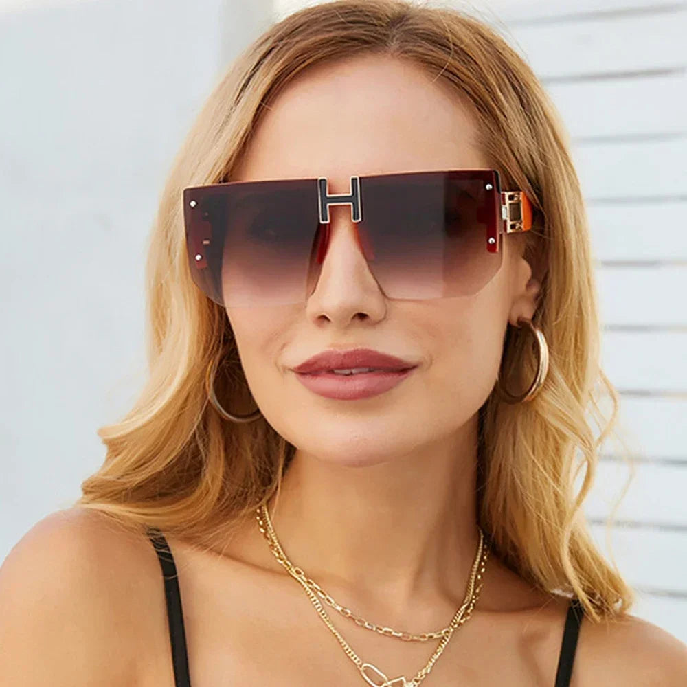 Women's Rimless Square Sunglasses