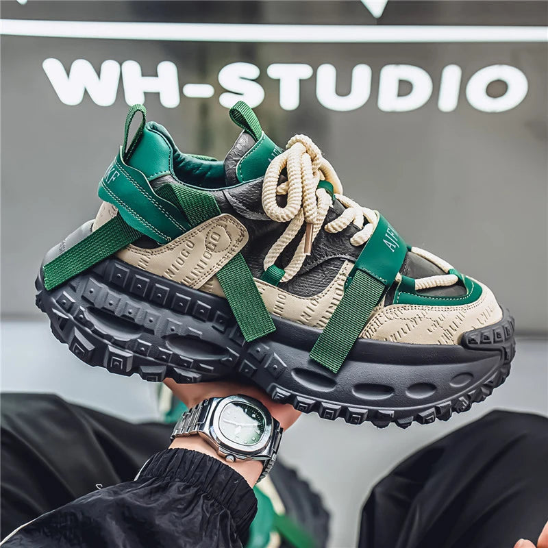 Men's Casual Platform Sports Shoes Lace Up Sneakers