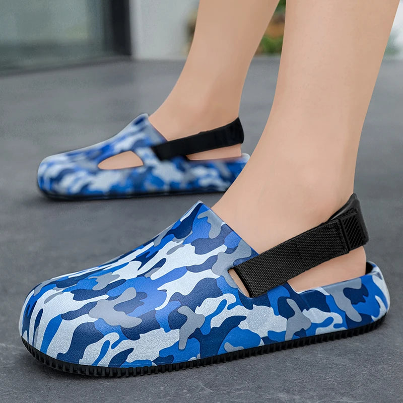 Men's Summer Slippers Sandals Camouflage  Clogs Beach Slippers Flip Flop Casual Slides