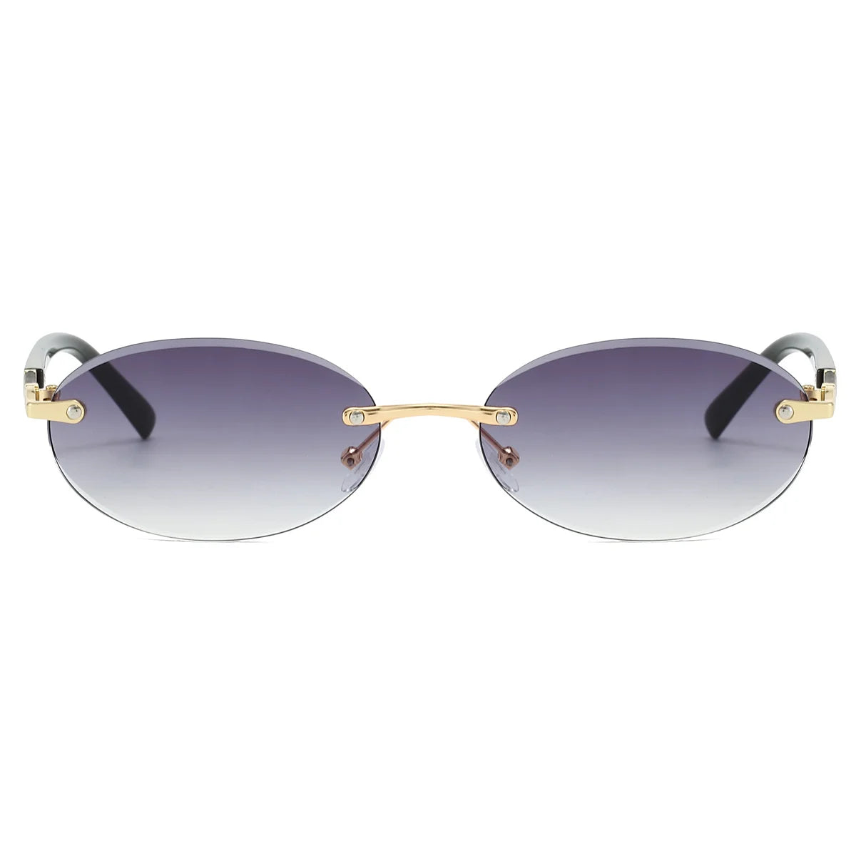 Unisex  Retro Metal Gradient Oval Sunglasses