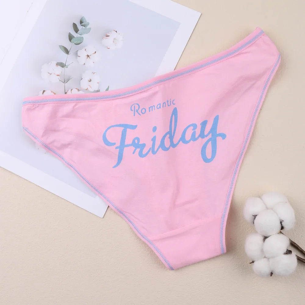 7 Pcs/lot Women Panties Cotton Print 7 Days A Week Comfort Breathable Underpants