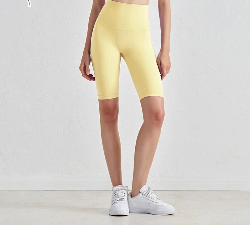 High Waist Gym Shorts 2-Pack - Women's Yoga Cycling Shorts with No T-Line